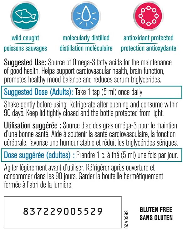 Progressive OmegEssential Forte 液体鱼油 最大强度 - 1700 毫克 EPA + 850 毫克 DHA，橙味，200 毫升 | 全天然，冷水，野生捕捞