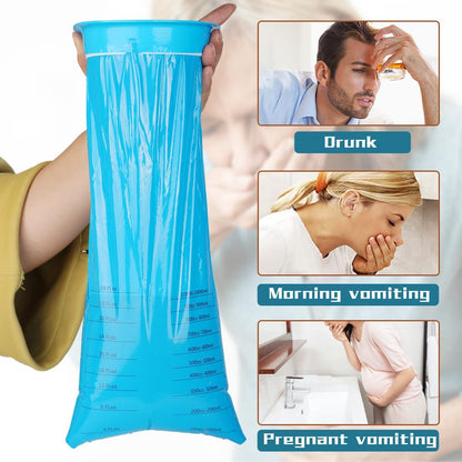 LINXIU 呕吐袋 一次性呕吐袋 1000ml 恶心呕吐袋 便携式呕吐袋 适用于旅行、汽车、晕车、孕妇、晨吐 16个装