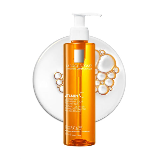 La Roche-Posay Face Cleanser with Pure Vitamin C, Purifying Face Wash to Hydrate Skin with Vitamin C & BHA, Tightens Pores & Boosts Radiance, Safe for All Skin Types, Dermatologist Recommended, 200mL