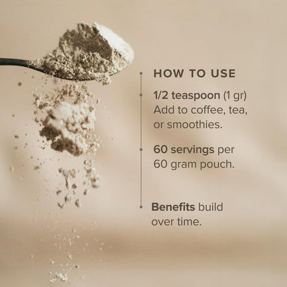 Bloomable 狮鬃菇提取物粉 – 100% 子实体，有机，热水提取物 – 60 克 – 有益大脑健康、记忆力和注意力 – 可添加到咖啡、茶、冰沙中（60 份）
