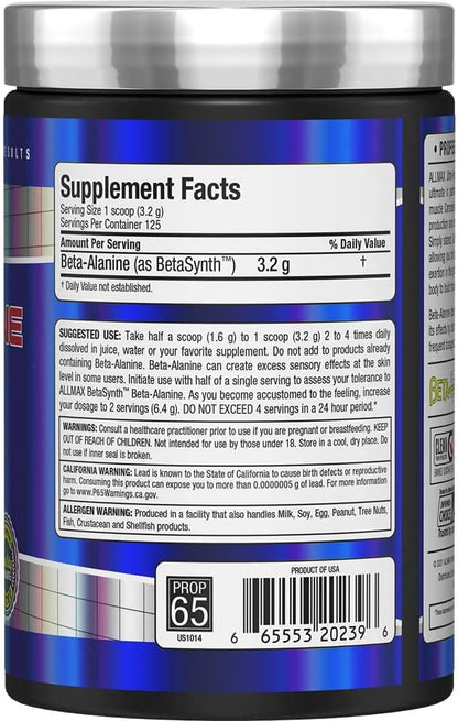 ALLMAX 营养 - 100% 纯正最大强度 + 吸收 - β-丙氨酸 - 400 克 & 营养 100% 医药级最大强度 + 吸收牛磺酸，400 克