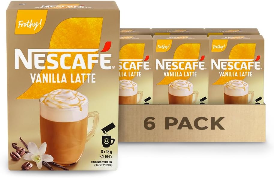 NESCAFÉ Gold Vanilla Latte Instant Coffee,, 48 Sachets, 8 Count
