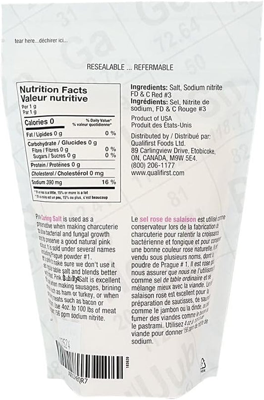Texturestar 粉紅醃漬鹽（布拉格粉 #1），1Kg（2.2 磅）| 用於肉類醃製的熟食防腐劑，非常適合香腸、火腿、肉乾、煙燻牛肉、培根等