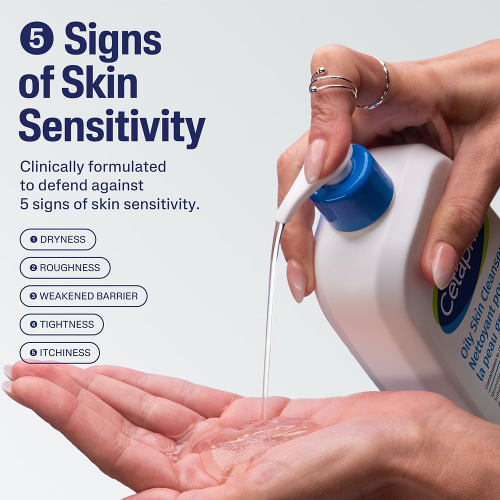 Cetaphil Oily Skin Cleanser (500ml) - Gentle Foaming Daily Facial Cleanser, Ideal Face Wash for Sensitive, Acne Prone, Combination to Oily Skin, Dermatologist Recommended