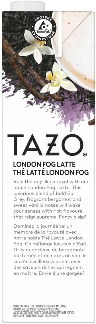 TAZO London Fog Latte 浓缩咖啡 - 946 毫升（1 包），居家咖啡馆体验，奢华浓郁的口味，含咖啡因，可热饮或冰饮