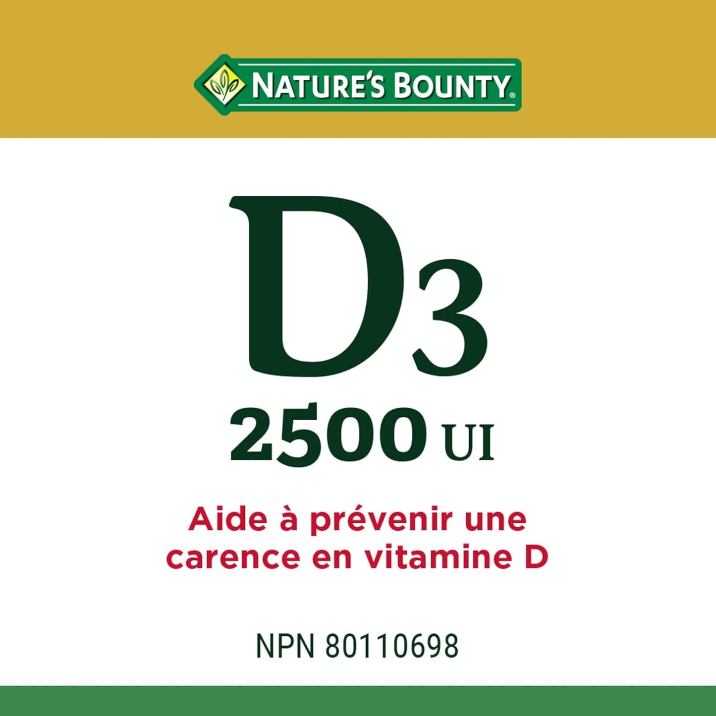 自然之宝维生素 D3，有助于预防维生素 D 缺乏症，软胶囊，22.7 克