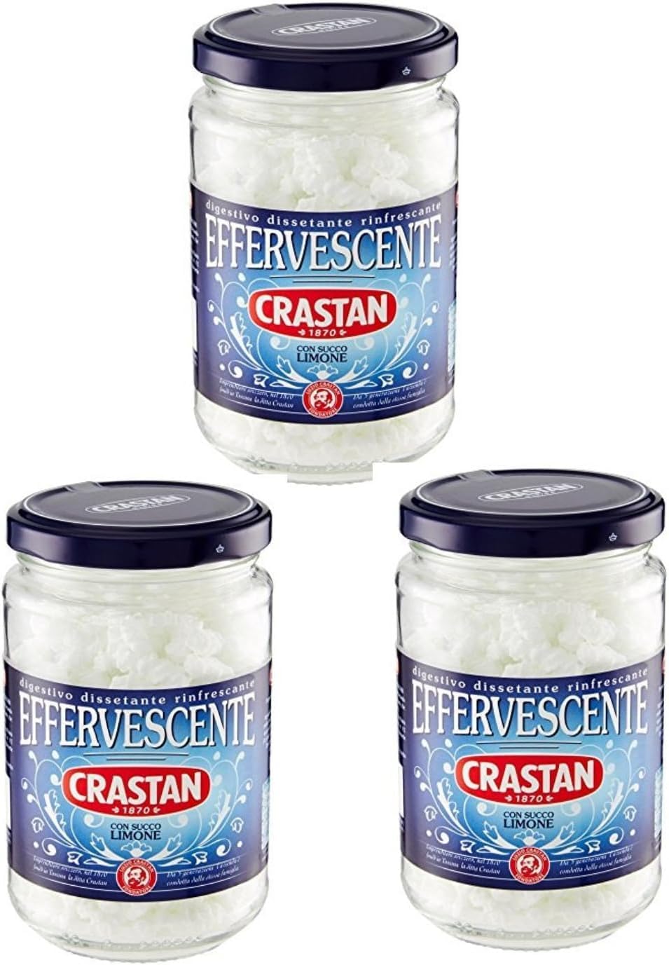 Crastan：柠檬汁泡腾抗酸颗粒，100 克/3.38 液体盎司玻璃罐，3 包