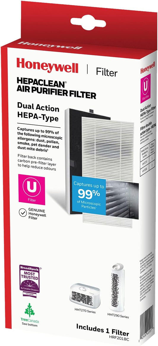 Honeywell HRF201BC HEPAClean® Dual Action HEPA-Type Replacement Filter + Honeywell HRF-B2C Household Gas & Odour Reducing Replacement Pre-Filter