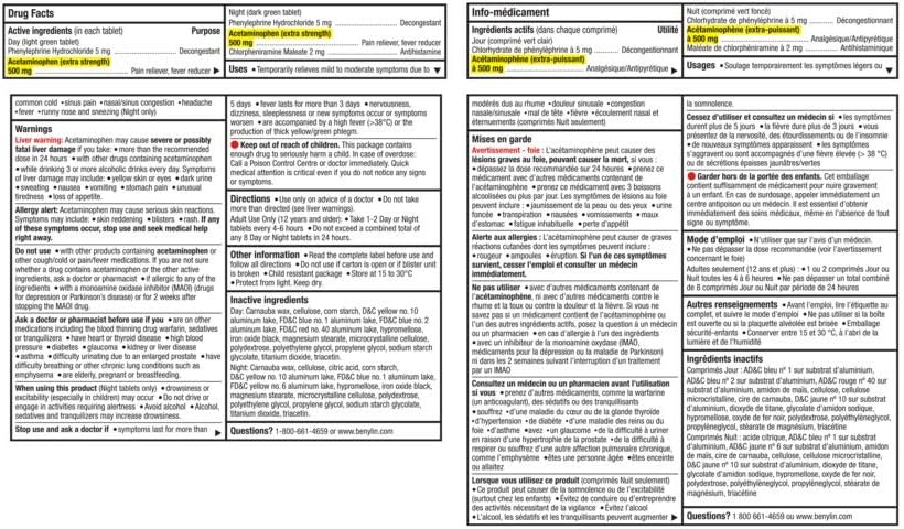 BENYLIN 强效感冒和鼻窦炎胶囊，缓解感冒和鼻窦炎症状，日夜均可服用，方便装，20 粒