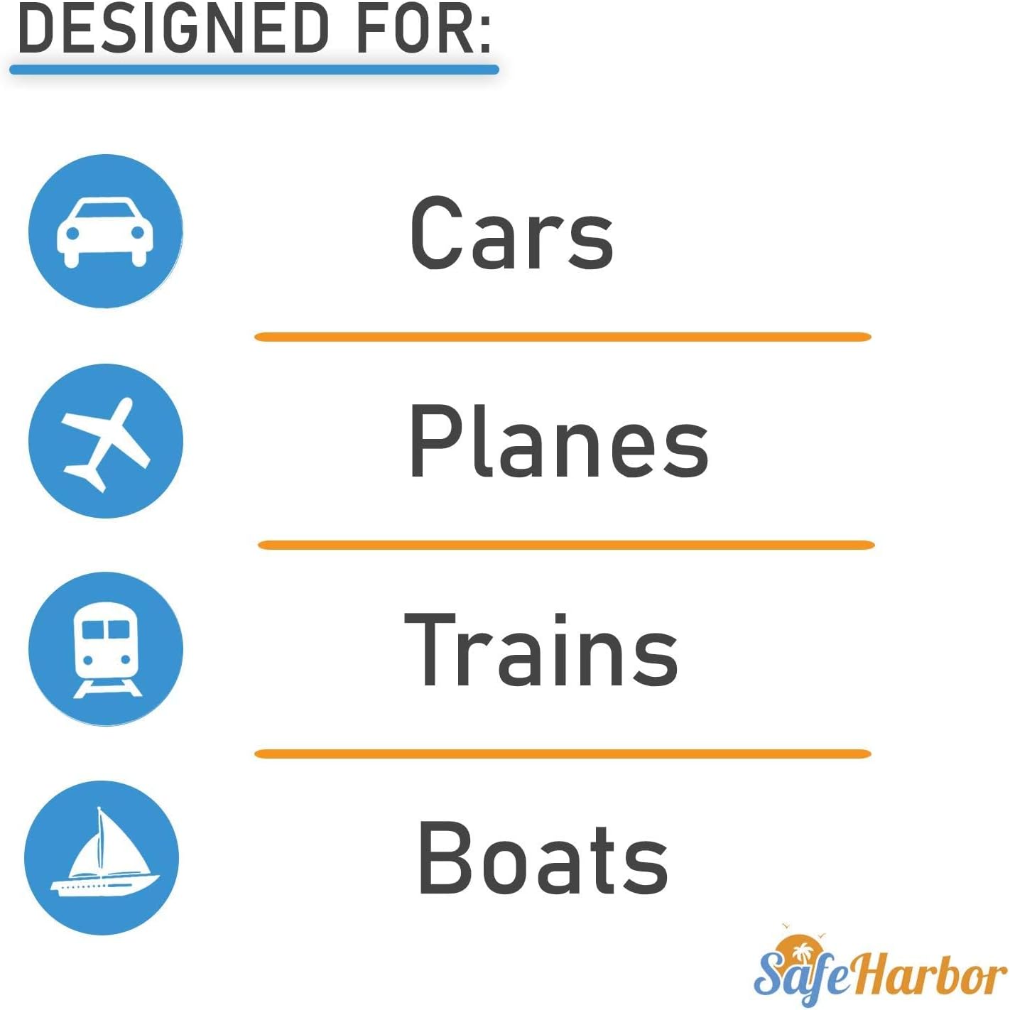 SafeHarbor Motion Sickness Relief and Anti Nausea Kit for Your Cruise Essentials | 2 Motion Sickness Bands 10 Natural + Herbal Relief Patches| Works for Children and Adults | Helpful E-Book Included