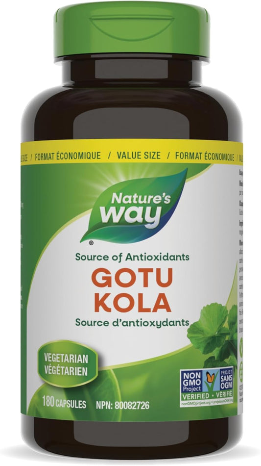 Nature's Way Premium Gotu Kola – Source of Antioxidants - Non-GMO, 100% Vegetarian – Value Size, 180 Capsules