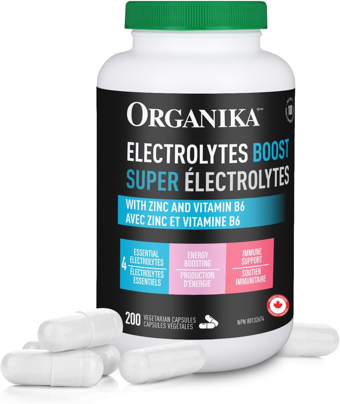 Electrolytes Boost Capsules - Healthy Hydration and Energy Boost, Infused with Zinc and Vitamin B6 for Enhanced Immunity and Muscle Function, BPA and Gluten Free - 200vcaps