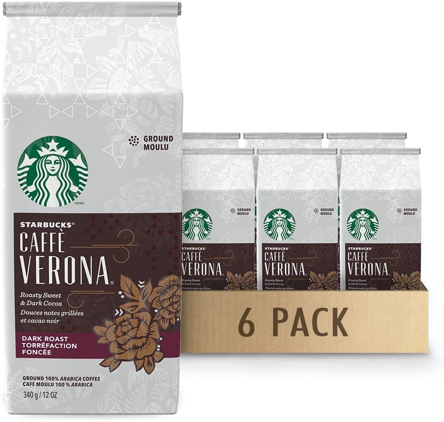 星巴克法式烘焙研磨咖啡 340 克（6 包），法式深度烘焙，6 支装 & 维罗纳咖啡研磨咖啡 340 克（6 包），维罗纳咖啡，2040 克