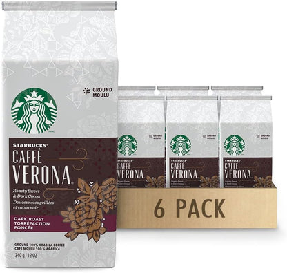 星巴克法式烘焙研磨咖啡 340 克（6 包），法式深度烘焙，6 支装 & 维罗纳咖啡研磨咖啡 340 克（6 包），维罗纳咖啡，2040 克