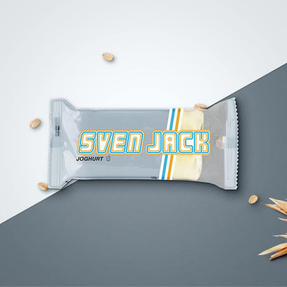 SvenJack Oat Bar Yoghurt - Pack of 1 × 125g - Original Oatmeal Energy Bar with Long‑Chain Carbohydrates, Less Sugar & More Energy for Everyday Use, Fitness Cake & Oatmeal Snack