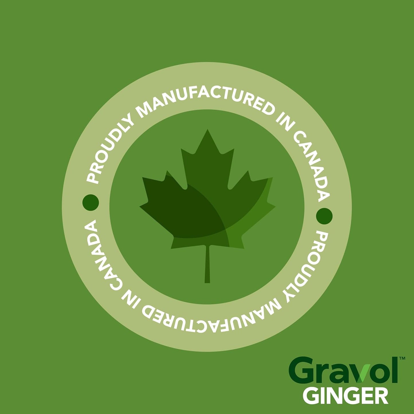 Gravol 生姜 - 缓解恶心和胃部不适，含有机生姜提取物 - 可咀嚼，口感极佳，不引起困倦 - 20 粒锭剂（1 包）