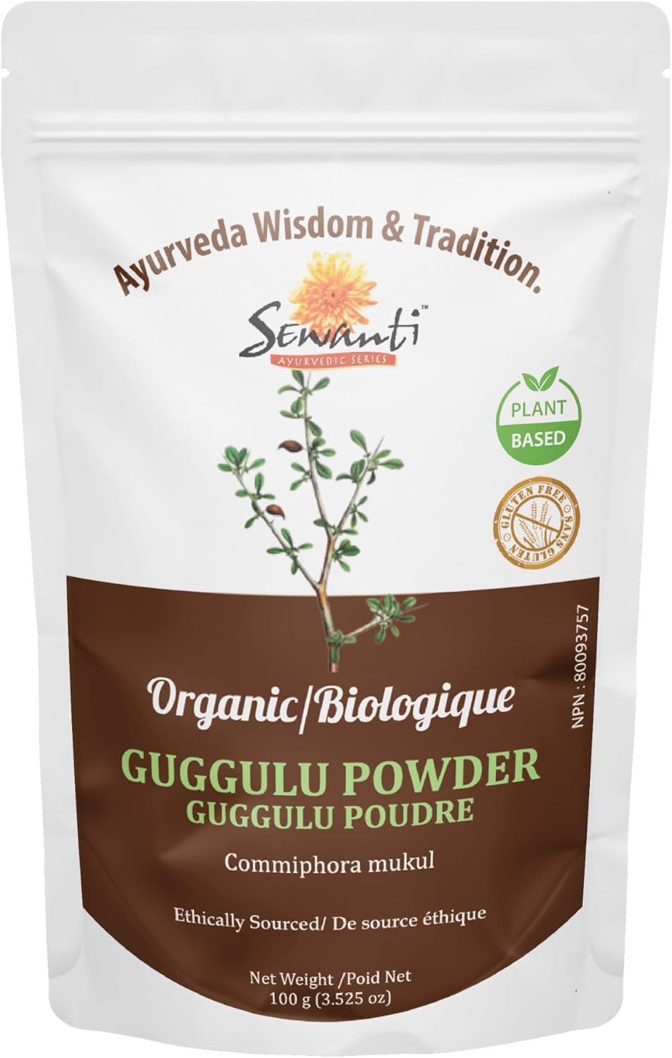 Sewanti Organic Guggulu Powder, NPN 80093757 100g (Rejuvenative Tonic)