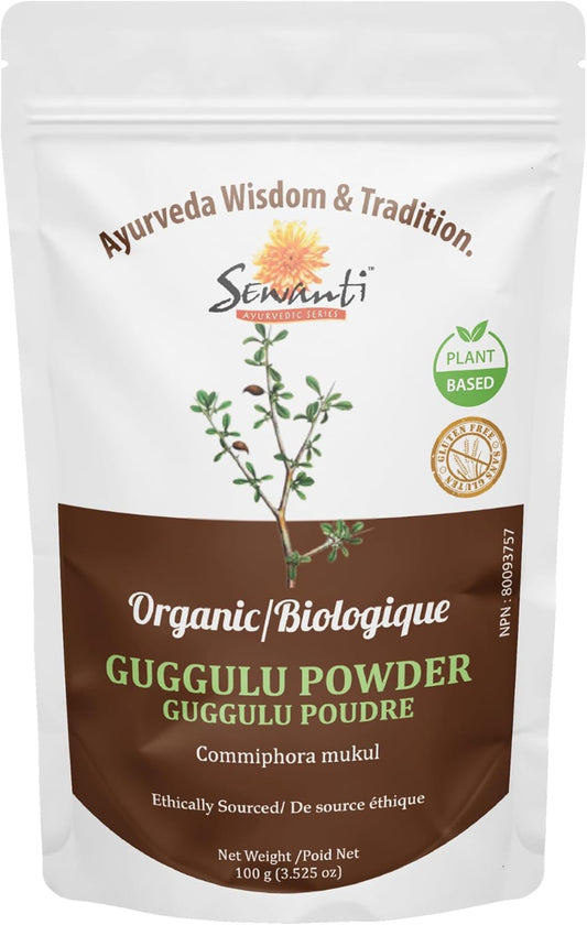 Sewanti Organic Guggulu Powder, NPN 80093757 100g (Rejuvenative Tonic)