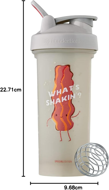 BlenderBottle Just for Fun Classic V2 Shaker Bottle Perfect for Protein Shakes and Pre Workout, 28-Ounce, What's Shakin'?