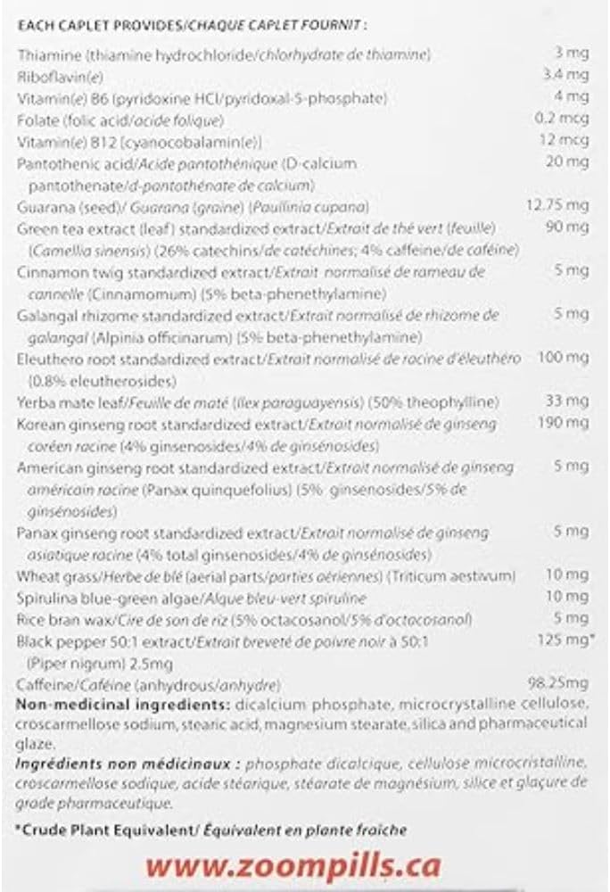 Nu-Life Zoom，10 分鐘內見效，能量持續長達 4 小時 | 無糖能量飲料，30 粒膠囊