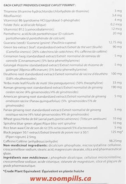 Nu-Life Zoom，10 分鐘內見效，能量持續長達 4 小時 | 無糖能量飲料，30 粒膠囊