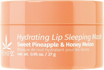 Hempz Hydrating Lip Sleeping Mask - Sweet Pineapple & Honey Melon (.70 Oz.) | Overnight Hydrating Lip Balm for Dry Lips, Lip Repair, Chapped Lip Treatment & Nourishment for Women