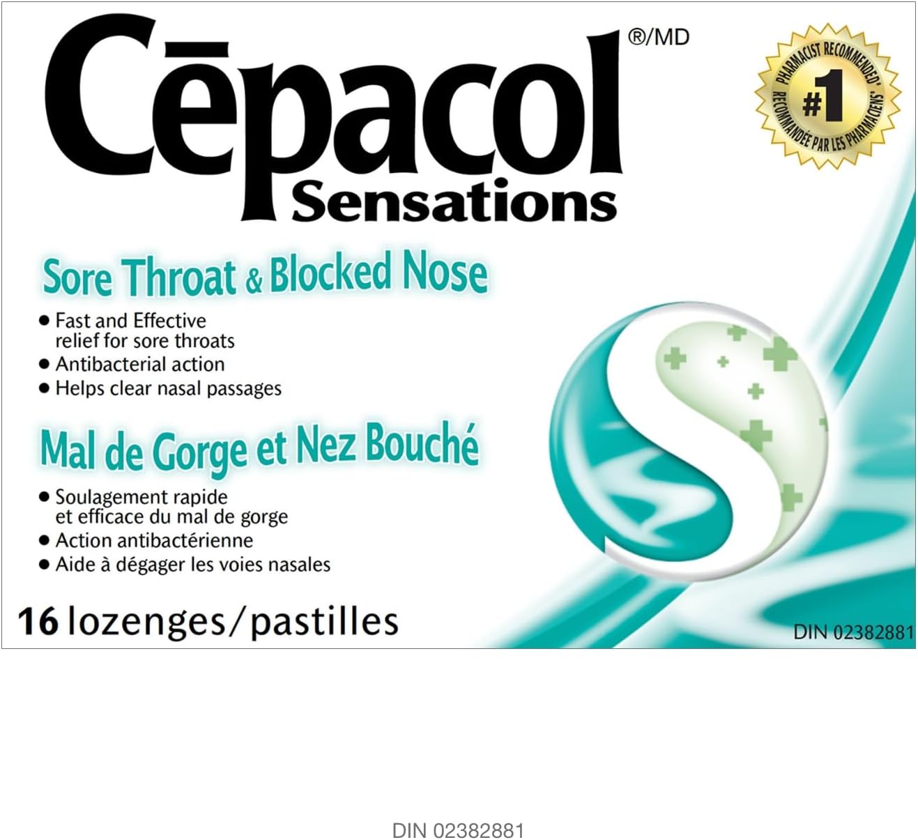 Cepacol Sensations，快速有效缓解咽喉痛、鼻塞，16 片装