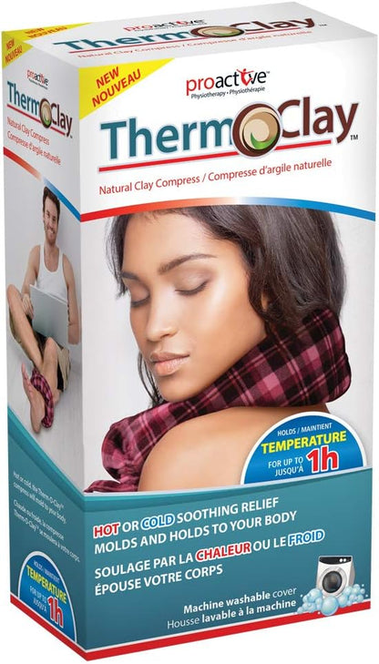 ProActive Therm-O-Clay 可重复使用天然热敷或冷敷粘土敷布，缓解疼痛，粉色