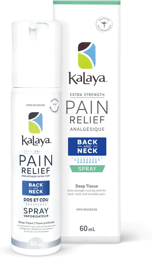 KaLaya 新款背部和颈部肌肉清凉止痛喷雾 - 强效局部镇痛剂，可即时和持久缓解疼痛