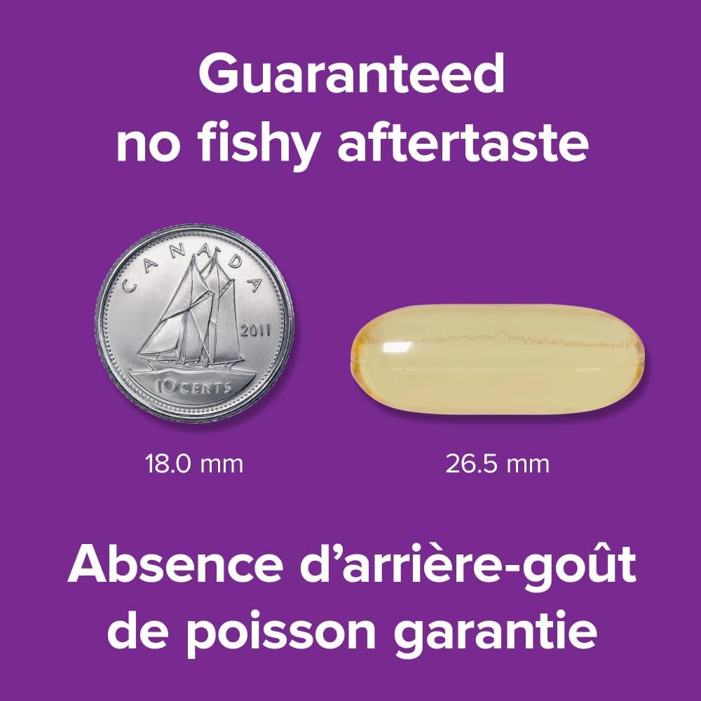 Webber Naturals Omega-3 900 毫克三倍強度，120 粒透明腸溶無魚腥味軟膠囊，支持心血管健康和大腦功能