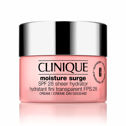 Clinique Moisture Surge Broad Spectrum SPF 28 Sheer Hydrator Face Moisturizer With Hyaluronic Acid, Aloe Bioferment + Provitamin D | Hydrating + Protecting, 50ml