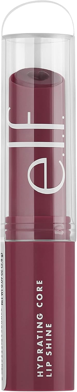 e.l.f. Hydrating Core Lip Shine, Conditioning & Nourishing Lip Balm, Sheer Colour Tinted Lip Moisturizer, Delightful, 0.09 OZ (2.8g)