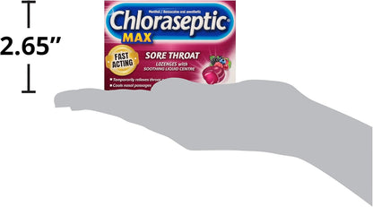 Chloraseptic 强效咽喉痛润喉糖，含舒缓液体中心 - 野生浆果，15 粒润喉糖