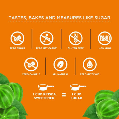 Krisda Monk Fruit Spoonable Natural TableTop Sweetener, 454 Grams