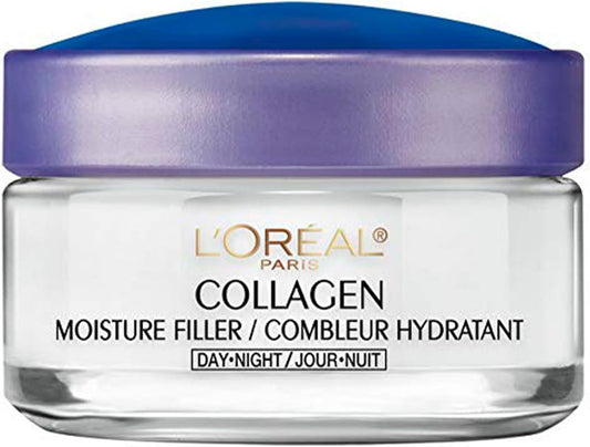 L’Oréal Paris Day and Night Moisturizer Cream, Collagen Moisture Filler Skincare, Hydrating Cream for Face, Neck and Chest to Smooth Skin and Reduce Look of Wrinkles, 50 ml