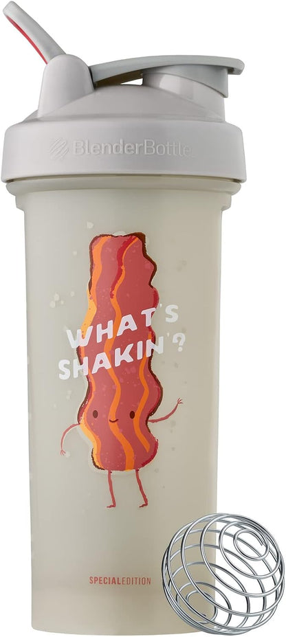 BlenderBottle Just for Fun Classic V2 Shaker Bottle Perfect for Protein Shakes and Pre Workout, 28-Ounce, What's Shakin'?