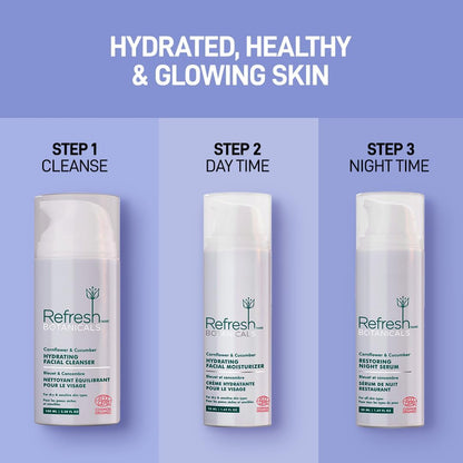 Refresh Botanicals Hydrating Facial Moisturiser | Certified Organic Face Cream for Dry & Sensitive Skin | Hypoallergenic, Vegan, Paraben free | Made in Canada | 50 ML