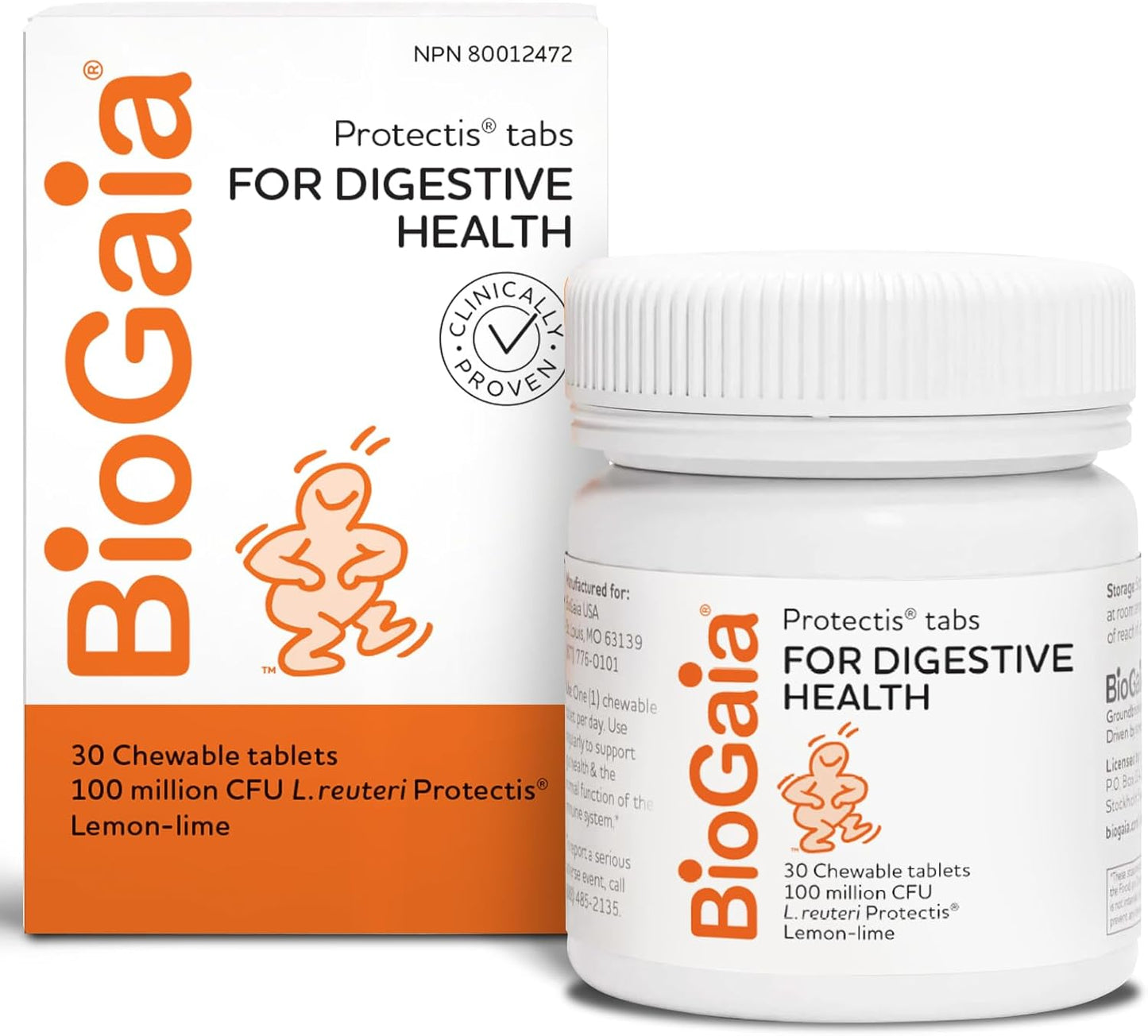 BioGaia 益生菌咀嚼片，促進消化健康 | 檸檬青檸口味 | 30 天用量/咀嚼片 | 成人及兒童適用 | 改善消化健康 | 緩解便秘 | 預防腹瀉