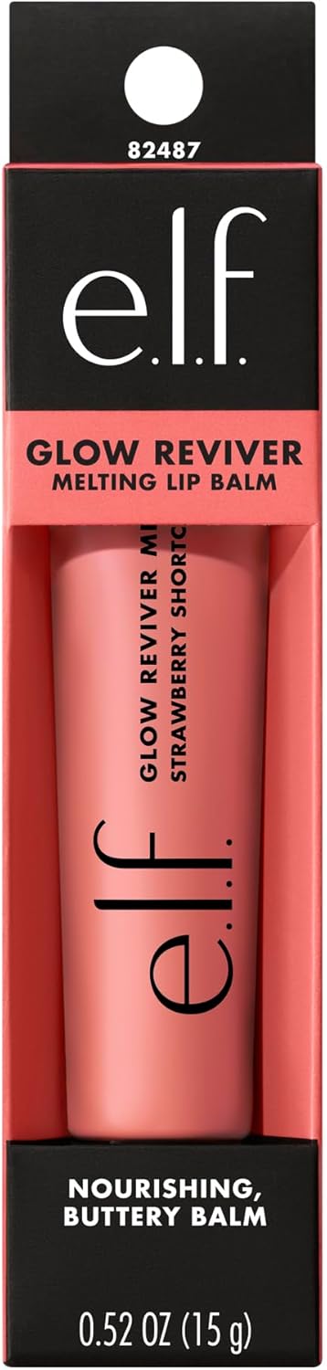 e.l.f. Glow Reviver Melting Lip Balm, Hydrating Tinted Lip Balm For A Glossy Finish & Soft, Supple Lips, Vegan & Cruelty-Free, Strawberry Shortcake