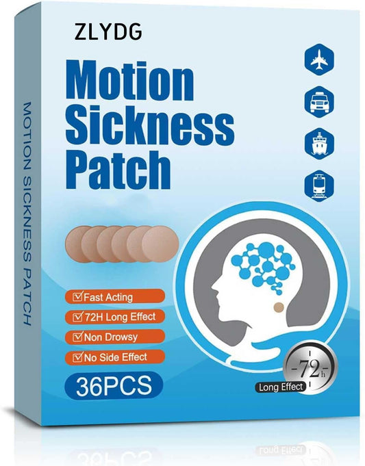 Motion Sickness Patches, 36-Pack, Anti-Nausea for Sea Travel, Fast Acting