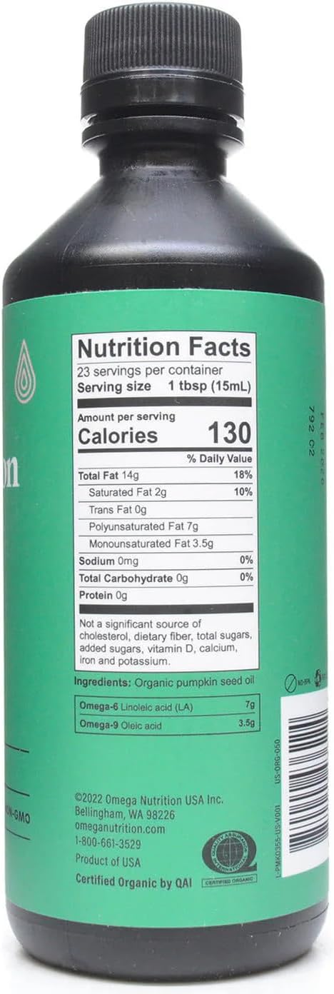 Omega Nutrition, 有機南瓜籽油，355毫升（1包）