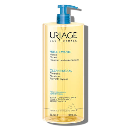 Uriage - 舒緩潔膚油 | 臉部及身體日常潔膚，為極乾肌膚帶來即時及持久舒適感受。蘊含甘油與神經醯胺 | 無皂基，無香精