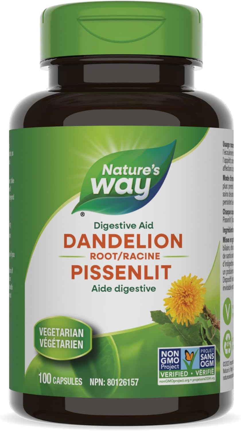 Nature's Way 蒲公英根消化补充剂 - 刺激食欲并增加胆汁流量 - 食欲刺激剂 - 非转基因认证 - 100 粒素食胶囊