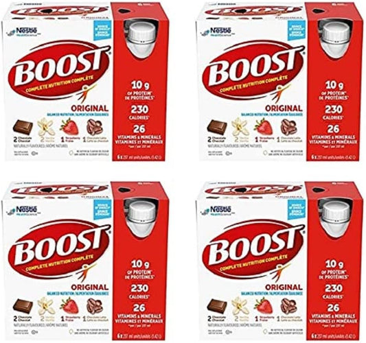 BOOST Fruit Flavoured Drink Peach (237ml, 24 count) + BOOST Original Meal Replacement Drink (237ml, 6 count Variety Pack)