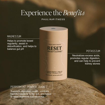 Reset by Paulina Fitness™ | Overnight Digestive Aid, Bloating Relief, & Gut Health Supplement | Natural Detox & Digestive Cleanse to Support Weight Management and Relieve Constipation | 90 Capsules