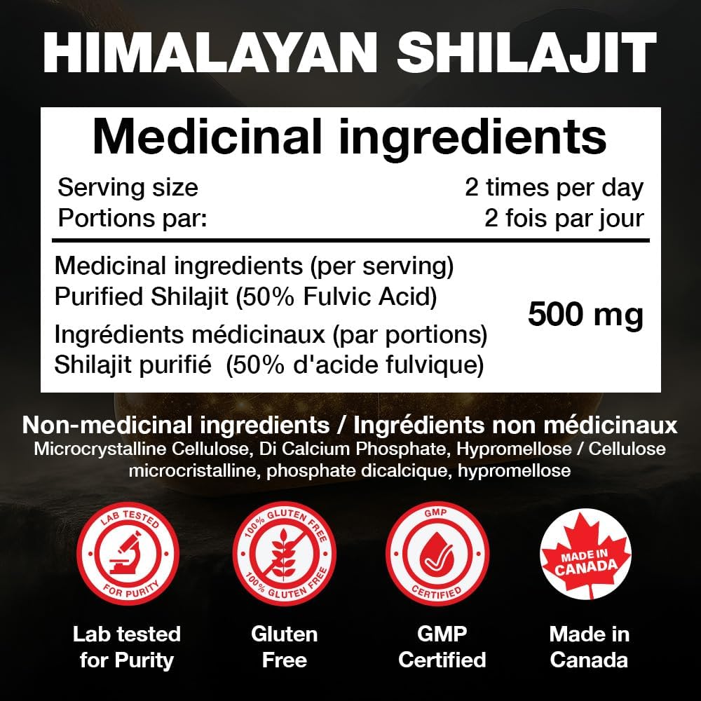 強效喜來芝膠囊 500 毫克 | 更強效的 20:1 萃取物 | 20000 毫克 D.H.E | 男女適用純喜馬拉雅喜來芝囊 | 50% 黃腐酸和 85+ 種微量礦物質 | 120 粒膠囊 | 能量、耐力和活力支持 | 產於…