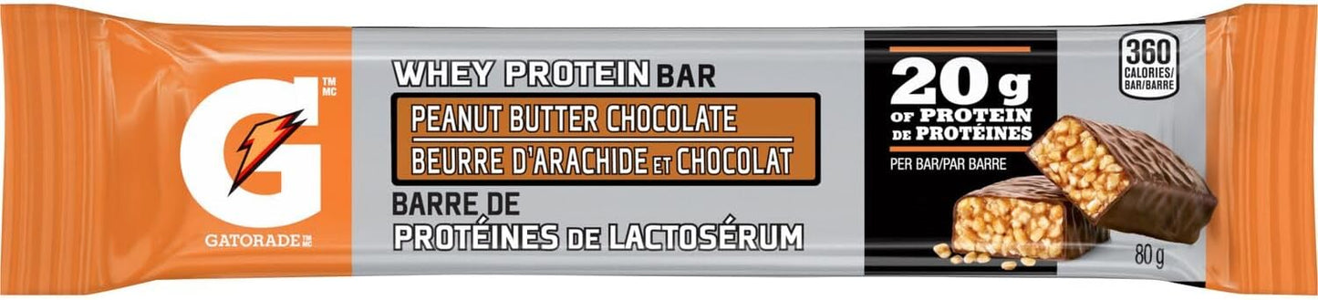 Gatorade Whey Protein Bar - Chocolate Chip, Multi-Pack, 12 Bars, 960 g (Pack of 4)