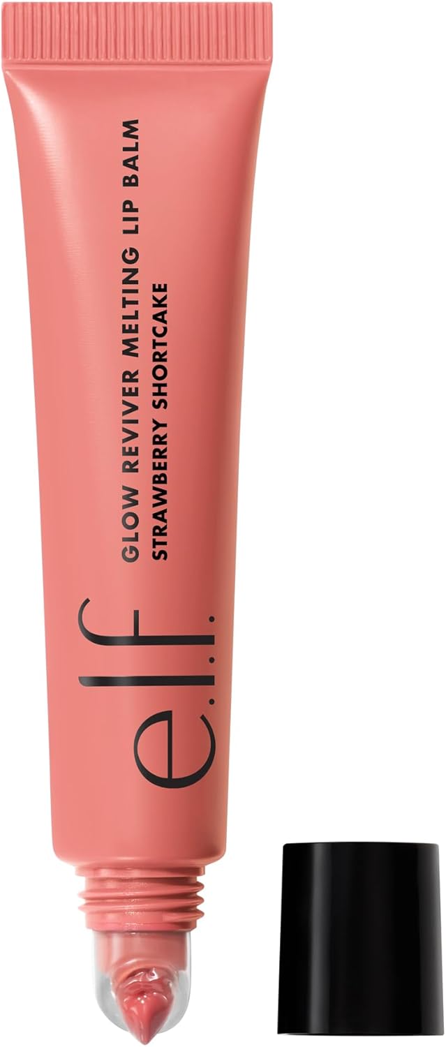 e.l.f. Glow Reviver Melting Lip Balm, Hydrating Tinted Lip Balm For A Glossy Finish & Soft, Supple Lips, Vegan & Cruelty-Free, Strawberry Shortcake