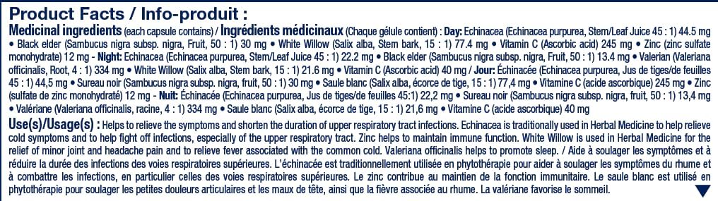 Sambucol Black Elderberry – Cough, Cold and Flu Day/Night| Helps Relieve Congestion, Fever Sore Throat & Head Pain | Black Elderberry, White Willow| 24 Hard Capsules (18 Day/6 Night)