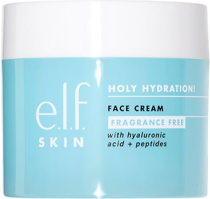 e.l.f. Holy Hydration! Face Cream - Fragrance Free (1.8 Oz) + Daily Hydration Moisturizer (2.53 Fl Oz)